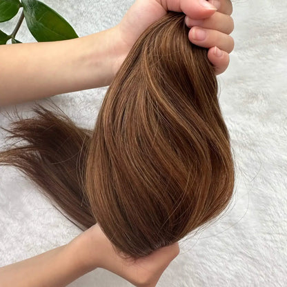 deluxe clip-in hair extensions chestnut brown 6 color