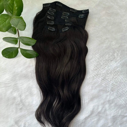 clip in hair extensions for thin hair natural black 1b full set